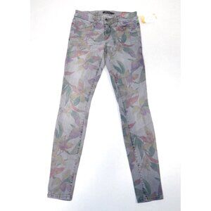 Level 99 Multicolor Floral Janice Ultra Skinny Jeans, Size 27